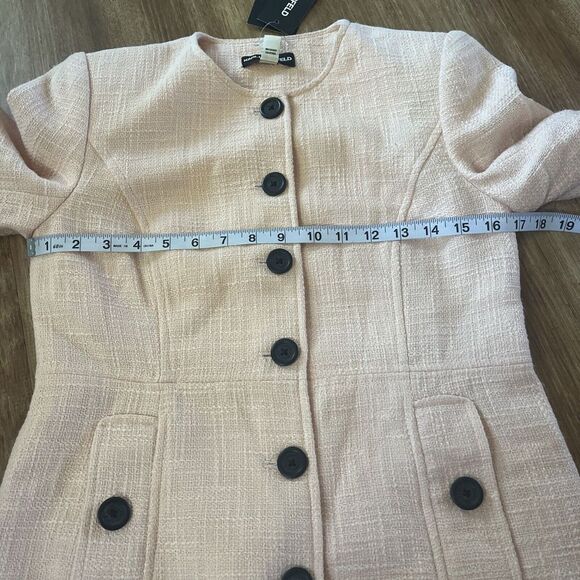NWT Karl Lagerfeld Pink Sherbt‎ Coral Long Suit Jacket Blazer Size 2 - Picture 6 of 9